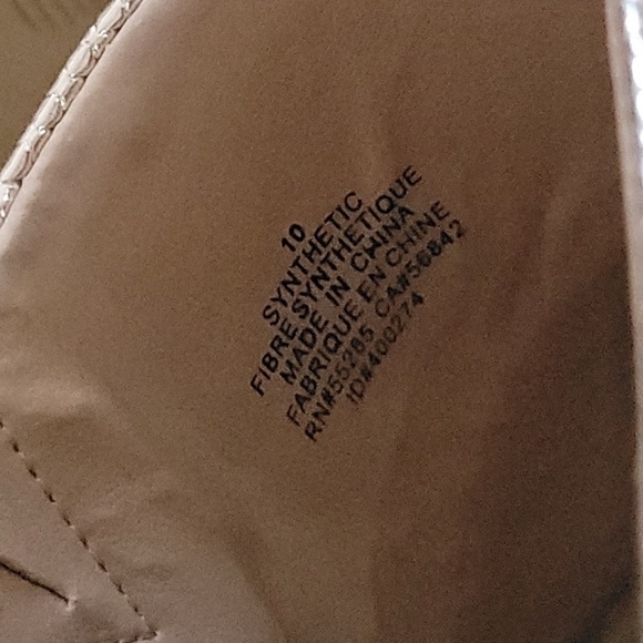 Express Metallic Gold Snakeskin Cork Wedge Heels - Picture 6 of 6